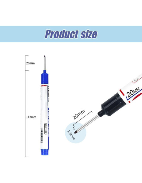 5 Marcadores de Cabeza Larga Genérico 20mm Impermeables Verde