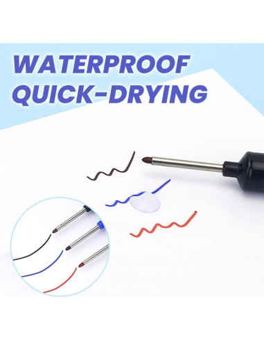 5 Marcadores de Cabeza Larga Genérico 20mm Impermeables Verde