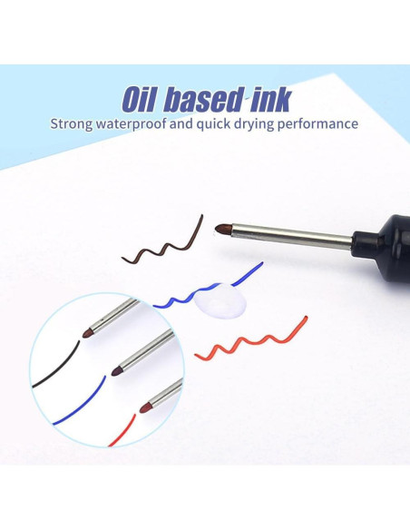 5 Marcadores de Cabeza Larga Genérico 20mm Impermeables Verde