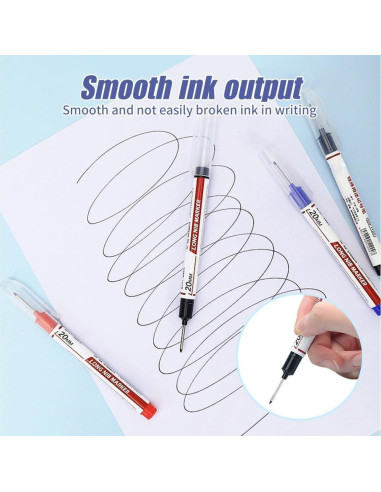 5 Marcadores de Cabeza Larga Genérico 20mm Impermeables Verde