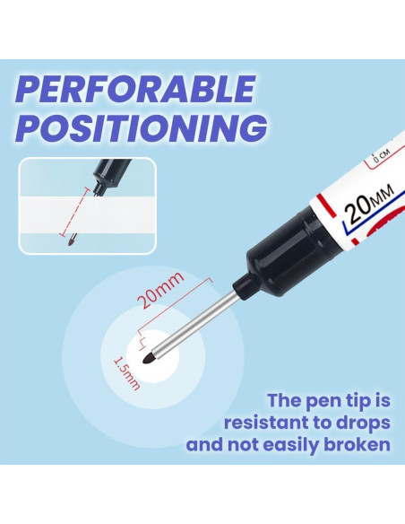 5 Marcadores de Cabeza Larga Genérico 20mm Impermeables Verde