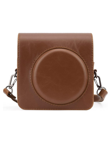 Funda Protectora Frankmate para Cámara Fujifilm Instax SQ1 - Cuero PU Marrón