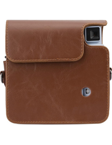 Funda Protectora Frankmate para Cámara Fujifilm Instax SQ1 - Cuero PU Marrón