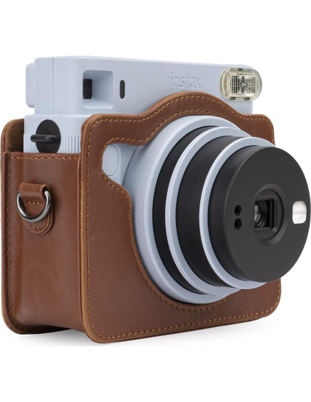 Funda Protectora Frankmate para Cámara Fujifilm Instax SQ1 - Cuero PU Marrón