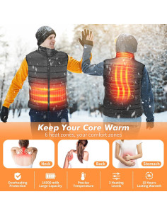 Chaleco Calefactable Bellaciao 5V USB Unisex Negro Grande 2