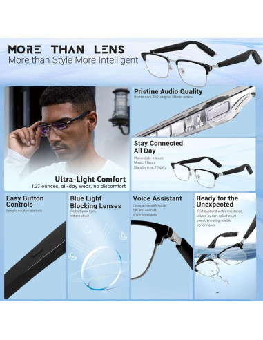 Gafas Inteligentes AI More than Lens con Bluetooth 5.4