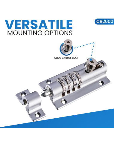 Cerradura de Combinación Deslizante FJM CB2000-CHR Cromo