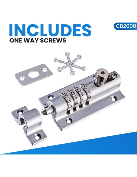 Cerradura de Combinación Deslizante FJM CB2000-CHR Cromo
