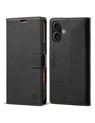 Funda billetera FLIPALM para iPhone 17, cuero PU, negro