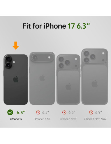 Funda billetera FLIPALM para iPhone 17, cuero PU, negro