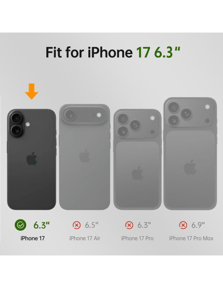 Funda billetera FLIPALM para iPhone 17, cuero PU, negro