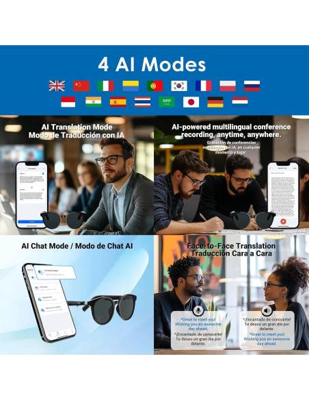 Gafas Inteligentes GetD GG13 con Traducción AI y Audio