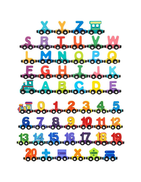 Juguetes de Tren Magnéticos de Madera Vinsot - 2 Juegos Educativos