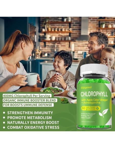 Gomitas de Clorofila Sijigood 60 Unidades Sabor Manzana