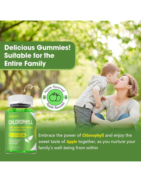 Gomitas de Clorofila Sijigood 60 Unidades Sabor Manzana