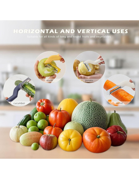 Pelador de Frutas y Verduras FORHEREVER, Acero Inoxidable, Blanco