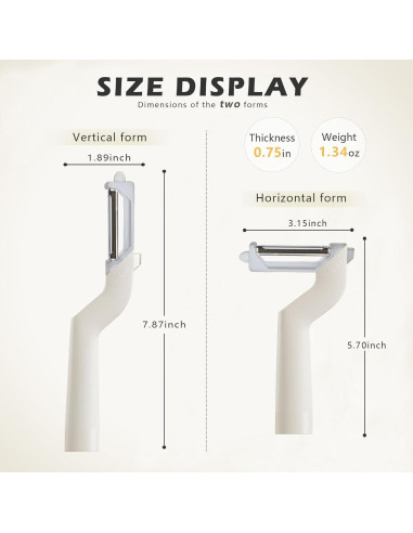 Pelador de Frutas y Verduras FORHEREVER, Acero Inoxidable, Blanco