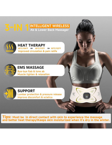 Cinturón Estimulador Abdominal EMS Calor - OSTO AST-302