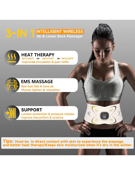 Cinturón Estimulador Abdominal EMS Calor - OSTO AST-302