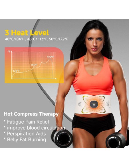 Cinturón Estimulador Abdominal EMS Calor - OSTO AST-302