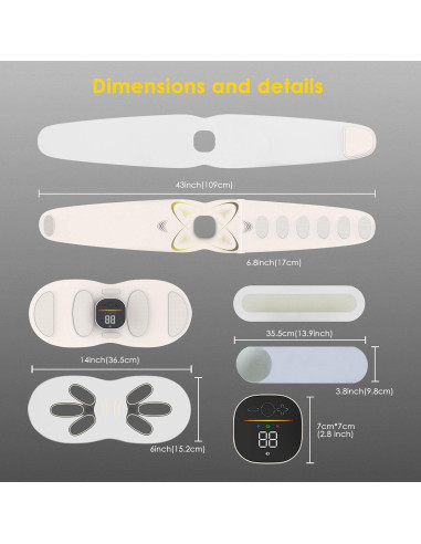 Cinturón Estimulador Abdominal EMS Calor - OSTO AST-302