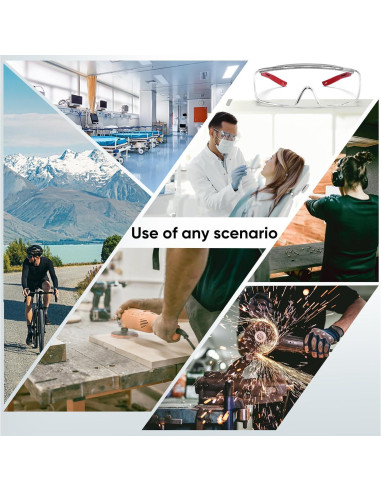 Gafas de Seguridad sobre Gafas Lente Clara TR90 Ajustables