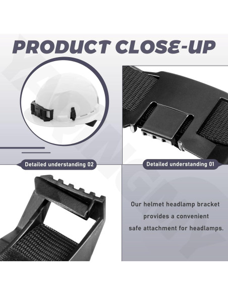 Soporte de lámpara frontal para casco YAQINGMY MKQQ-KOU - 2 unidades