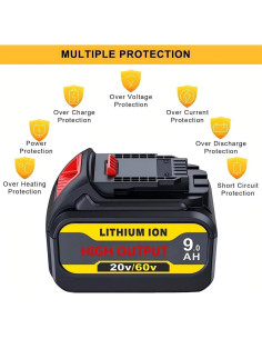 Batería DeWalt 60V 9.0Ah DCB606 DCB609 DCB612 - 2 Paquetes 2