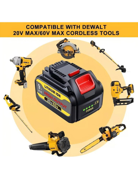 Batería DeWalt 60V 9.0Ah DCB606 DCB609 DCB612 - 2 Paquetes