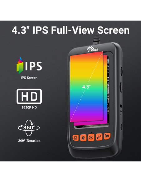 Cámara Endoscópica DTVSUBS JR101 1080P 4.3" con Luz y 5m