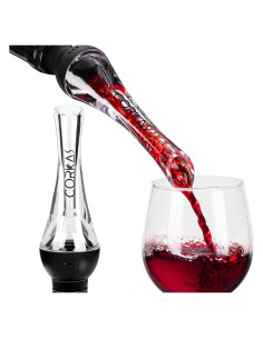 Aerador de Vino CORKAS 2-en-1 Profesional Sin Goteo