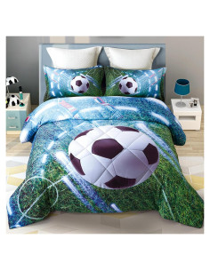 Conjunto de Edredón de Fútbol Wowelife Individual 5 Piezas