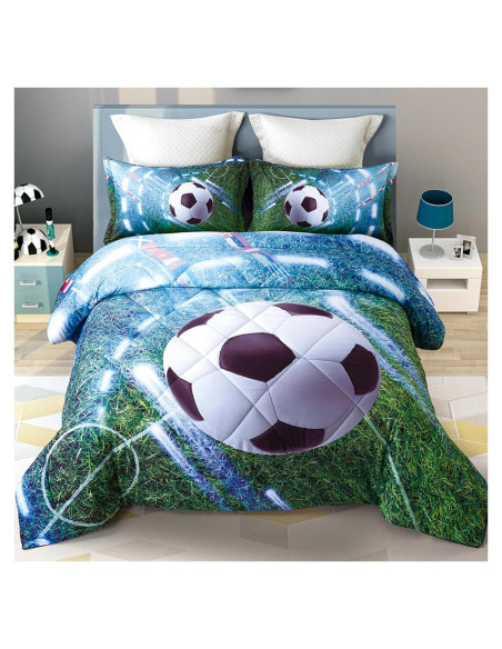 Conjunto de Edredón de Fútbol Wowelife Individual 5 Piezas