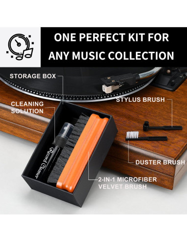 Kit de Limpieza de Discos de Vinilo 4 en 1 kulloomii