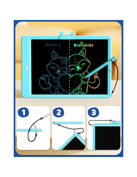 Bravokids Tableta de Escritura LCD 10" Azul para Niños