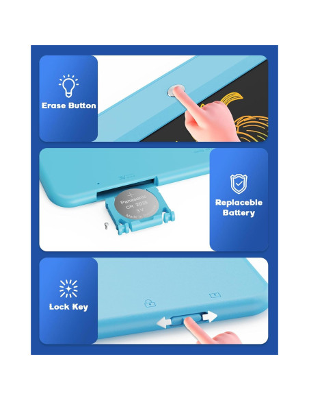 Bravokids Tableta de Escritura LCD 10" Azul para Niños