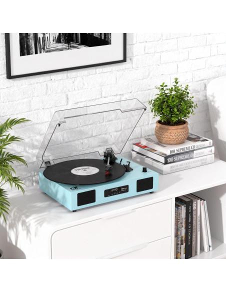 Reproductor de Vinilo Bluetooth DANFI AUDIO SON1-TE-2017BU 3 Velocidades