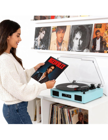 Reproductor de Vinilo Bluetooth DANFI AUDIO SON1-TE-2017BU 3 Velocidades