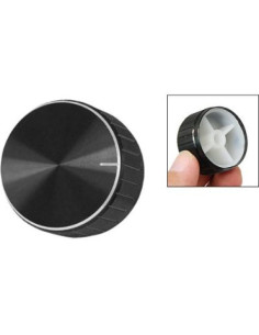 Perilla de Control de Volumen uxcell de Aluminio Negro 2.9cm 2