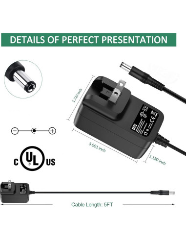 Adaptador de CA FITE ON para Tocadiscos Audio-Technica AT-LP60XBT