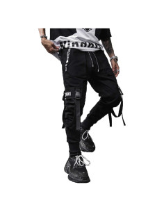 Pantalones Jogger Techwear Hombre XYXIONGMAO Negro X-Pequeño