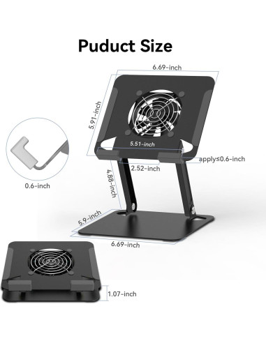 KABCON Soporte Enfriador para Tabletas y Laptops hasta 33 cm
