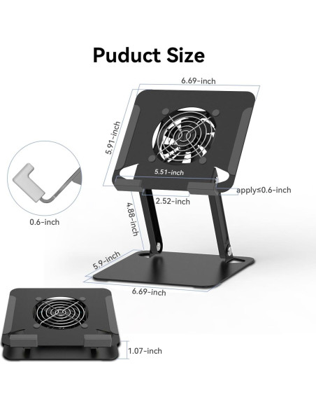 KABCON Soporte Enfriador para Tabletas y Laptops hasta 33 cm