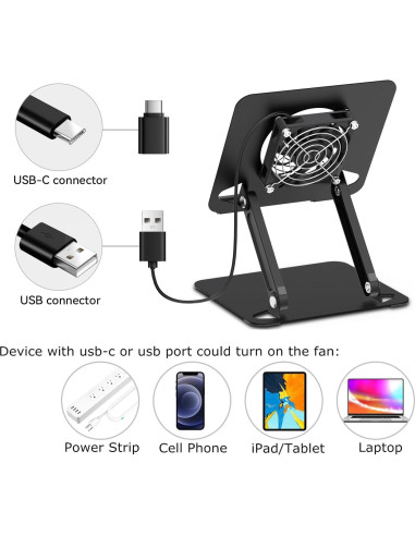KABCON Soporte Enfriador para Tabletas y Laptops hasta 33 cm