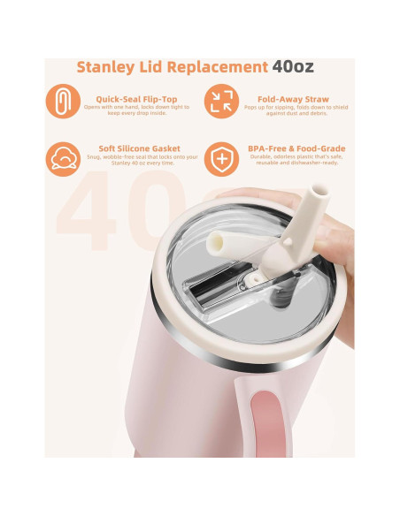 Tapa de Reemplazo Gybahy para Vaso Stanley 40oz - 2 Paquetes