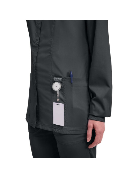 Chaqueta de Scrubs para Mujeres Cherokee WW310 - Negro, Tallas hasta 5XL