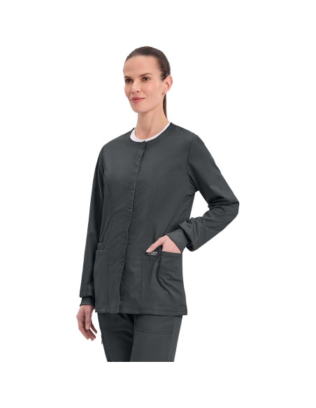 Chaqueta de Scrubs para Mujeres Cherokee WW310 - Negro, Tallas hasta 5XL