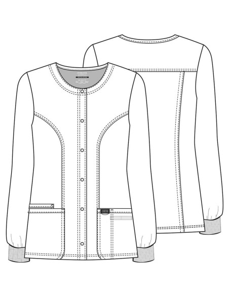 Chaqueta de Scrubs para Mujeres Cherokee WW310 - Negro, Tallas hasta 5XL