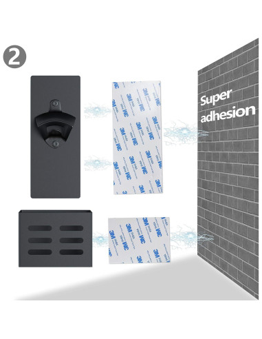 Abrebotellas Magnético Weallbuy con Recogedor de Tapas Negro