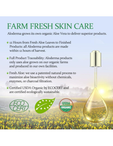 Aloderma Spray Facial Hidratante de Aloe Vera 120ml Orgánico